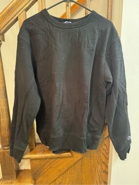 Champion Black Crewneck Sweatshirt with Subtle Logo